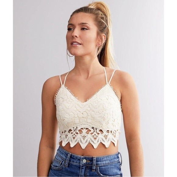 Willow & Root Cream Padded Lace Bralette Size XL - Picture 1 of 14